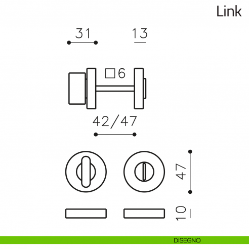 Nottolino per porta Link Olivari disegno