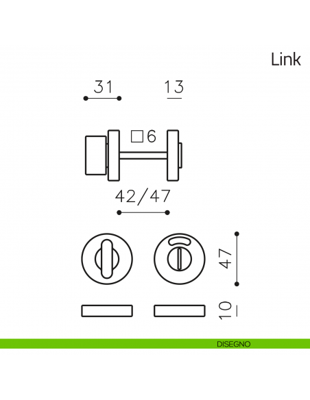 Nottolino per porta Link Olivari libero/occupato disegno