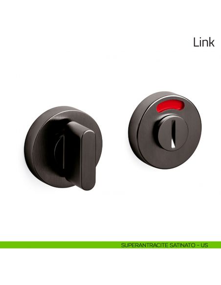 Nottolino per porta Link Olivari libero/occupato superantracite satinato