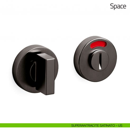 Nottolino per porta Space Olivari libero/occupato superantracite satinato