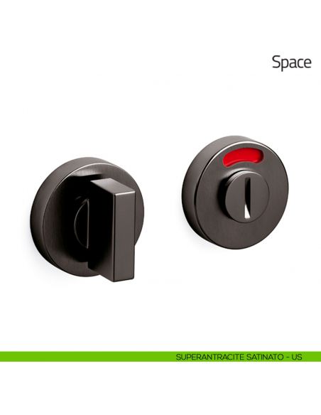Nottolino per porta Space Olivari libero/occupato superantracite satinato