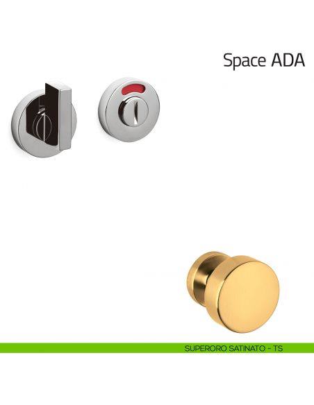 Nottolino per porta Space ADA Olivari libero/occupato superoro satinato