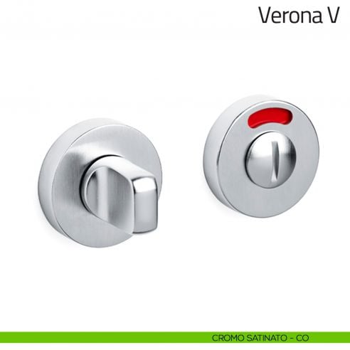 Nottolino per porta Verona V Olivari libero/occupato cromo satinato