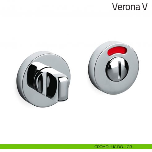 Nottolino per porta Verona V Olivari libero/occupato cromo lucido