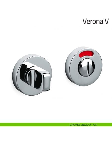 Nottolino per porta Verona V Olivari libero/occupato cromo lucido