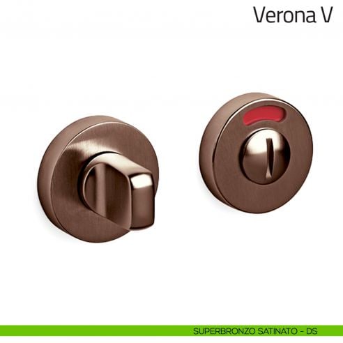 Nottolino per porta Verona V Olivari libero/occupato superbronzo satinato