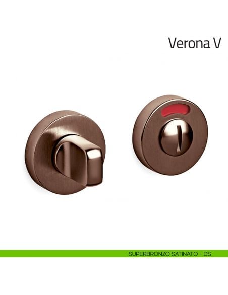 Nottolino per porta Verona V Olivari libero/occupato superbronzo satinato