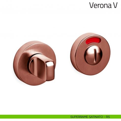 Nottolino per porta Verona V Olivari libero/occupato superrame satinato