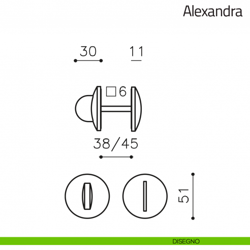 Nottolino per porta Alexandra Olivari disegno