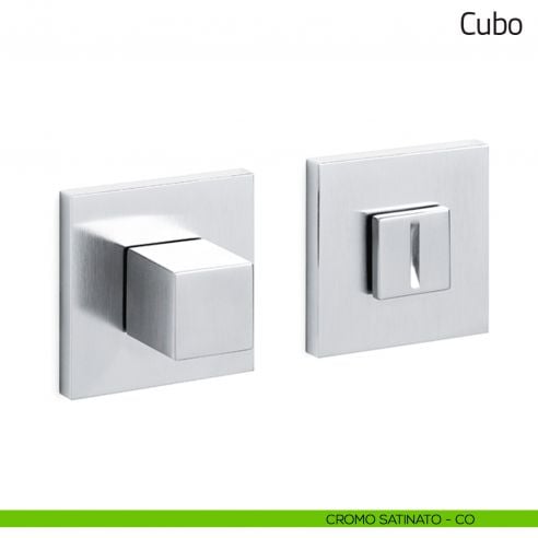 Nottolino per porta Cubo Olivari basso cromo satinato