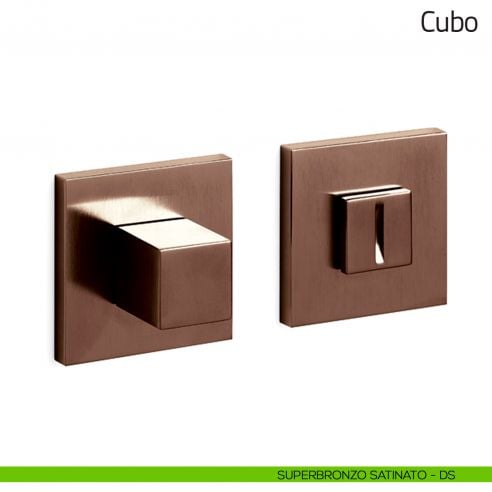 Nottolino per porta Cubo Olivari basso superbronzo satinato