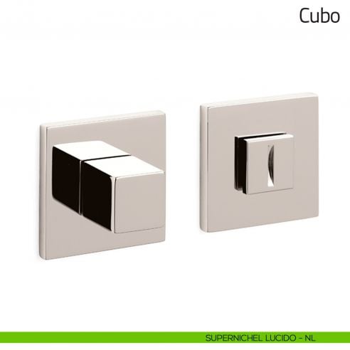 Nottolino per porta Cubo Olivari basso supernichel lucido
