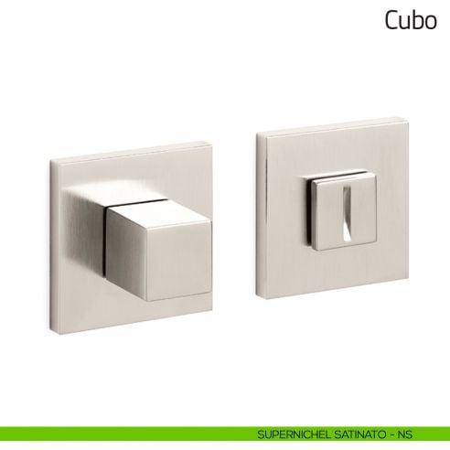 Nottolino per porta Cubo Olivari basso supernichel satinato