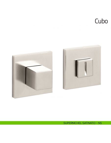 Nottolino per porta Cubo Olivari basso supernichel satinato