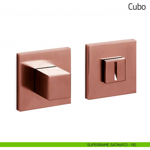 Nottolino per porta Cubo Olivari basso superrame satinato