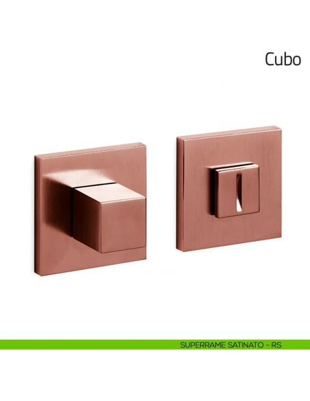 Nottolino per porta Cubo Olivari basso superrame satinato