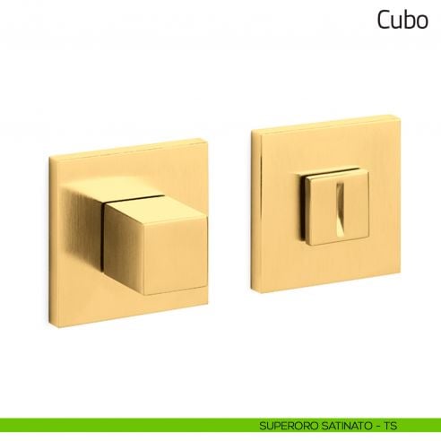 Nottolino per porta Cubo Olivari basso superoro satinato