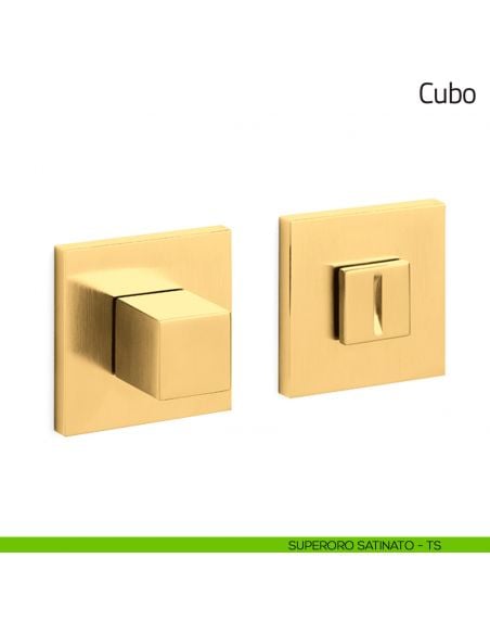 Nottolino per porta Cubo Olivari basso superoro satinato