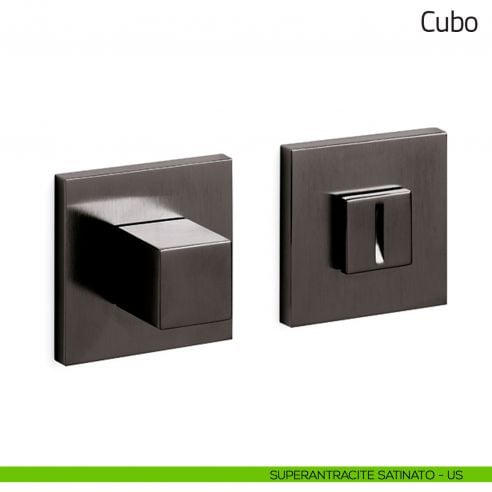 Nottolino per porta Cubo Olivari basso superantracite satinato