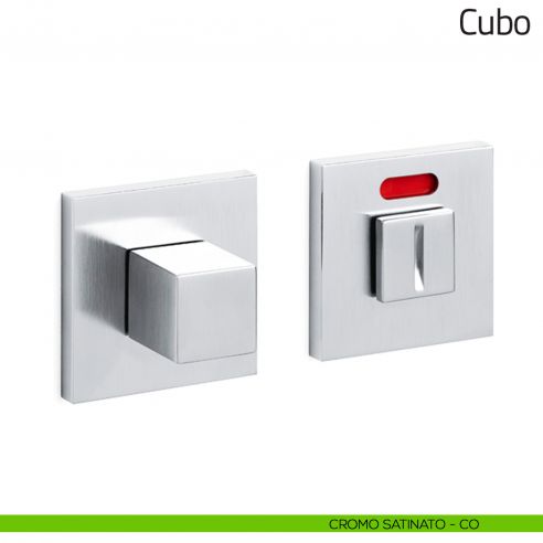 Nottolino per porta Cubo Olivari basso libero/occupato cromo satinato