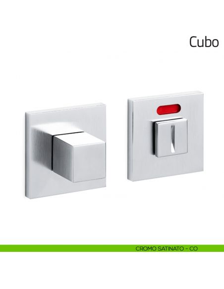 Nottolino per porta Cubo Olivari basso libero/occupato cromo satinato