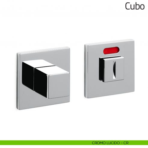 Nottolino per porta Cubo Olivari basso libero/occupato cromo lucido