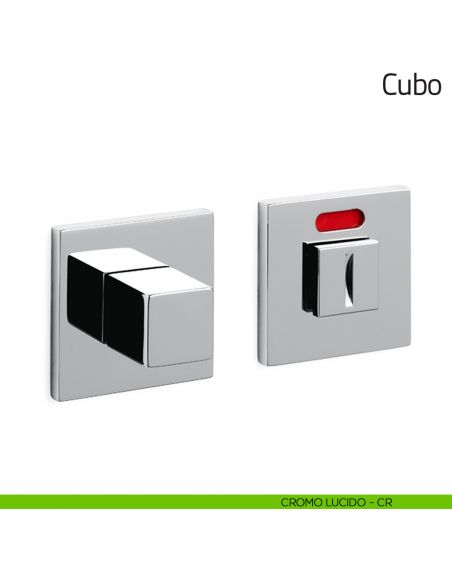 Nottolino per porta Cubo Olivari basso libero/occupato cromo lucido