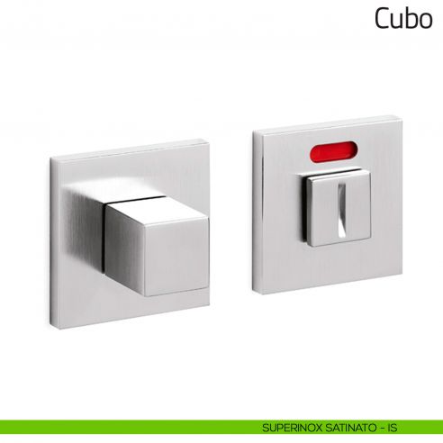 Nottolino per porta Cubo Olivari basso libero/occupato superinox satinato