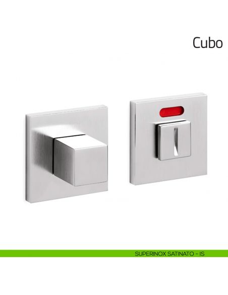 Nottolino per porta Cubo Olivari basso libero/occupato superinox satinato