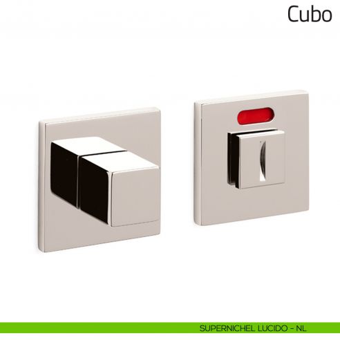 Nottolino per porta Cubo Olivari basso libero/occupato supernichel lucido