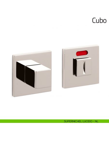 Nottolino per porta Cubo Olivari basso libero/occupato supernichel lucido