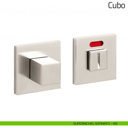 Nottolino per porta Cubo Olivari basso libero/occupato supernichel satinato
