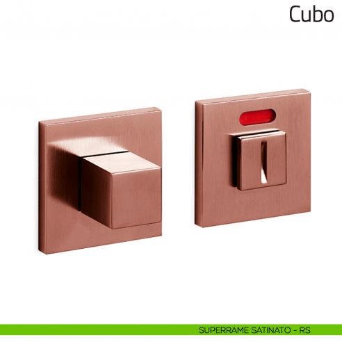 Nottolino per porta Cubo Olivari basso libero/occupato superrame satinato