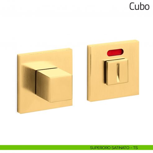 Nottolino per porta Cubo Olivari basso libero/occupato superoro satinato