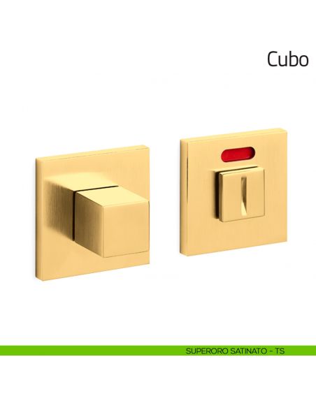 Nottolino per porta Cubo Olivari basso libero/occupato superoro satinato