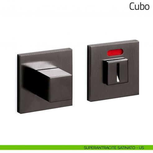 Nottolino per porta Cubo Olivari basso libero/occupato superantracite satinato