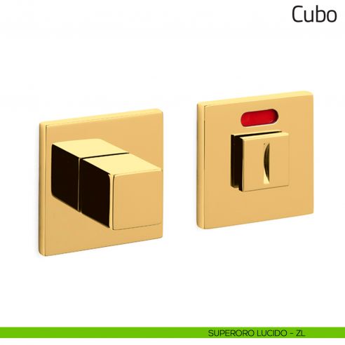 Nottolino per porta Cubo Olivari basso libero/occupato superoro lucido