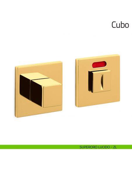 Nottolino per porta Cubo Olivari basso libero/occupato superoro lucido
