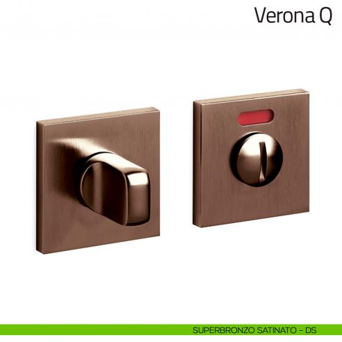 Nottolino per porta Verona Q Olivari basso libero/occupato superbronzo satinato