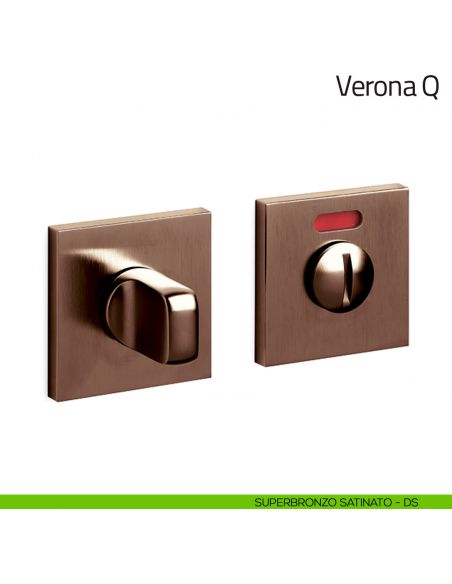 Nottolino per porta Verona Q Olivari basso libero/occupato superbronzo satinato