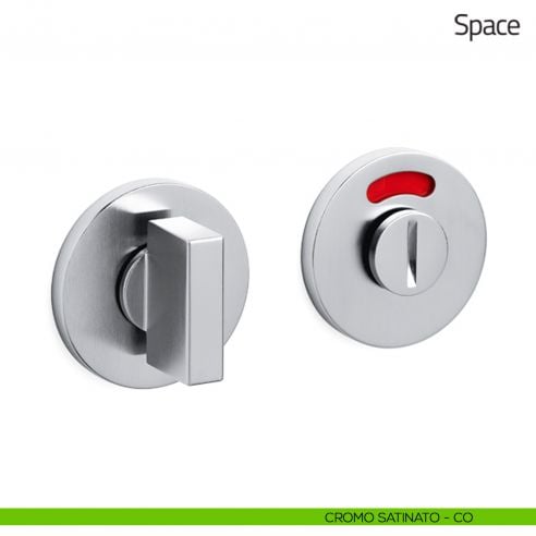 Nottolino per porta Space Olivari libero/occupato basso cromo satinato