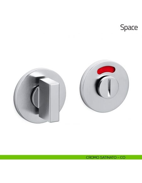 Nottolino per porta Space Olivari libero/occupato basso cromo satinato