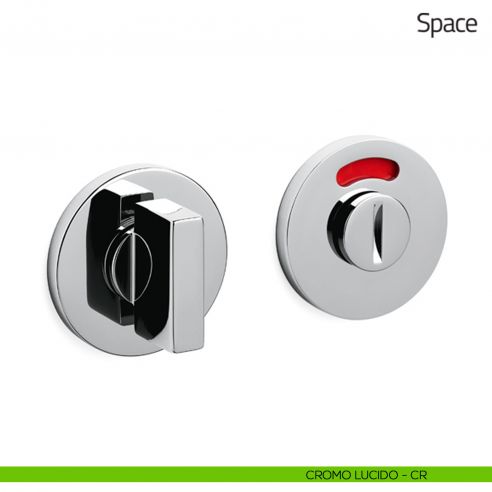 Nottolino per porta Space Olivari libero/occupato basso cromo lucido
