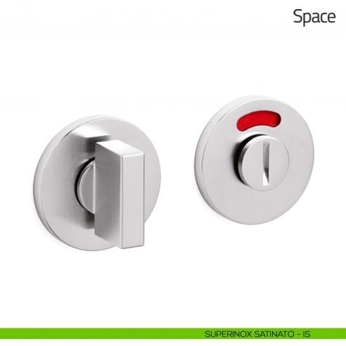 Nottolino per porta Space Olivari libero/occupato basso superinox satinato