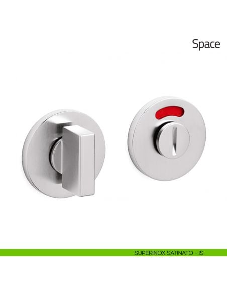 Nottolino per porta Space Olivari libero/occupato basso superinox satinato