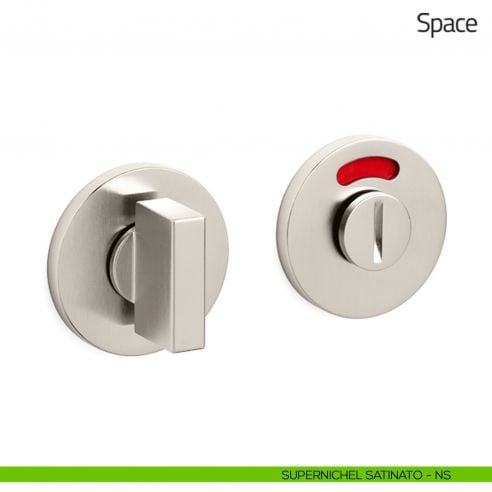 Nottolino per porta Space Olivari libero/occupato basso supernichel satinato