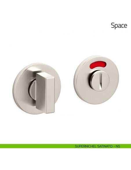 Nottolino per porta Space Olivari libero/occupato basso supernichel satinato
