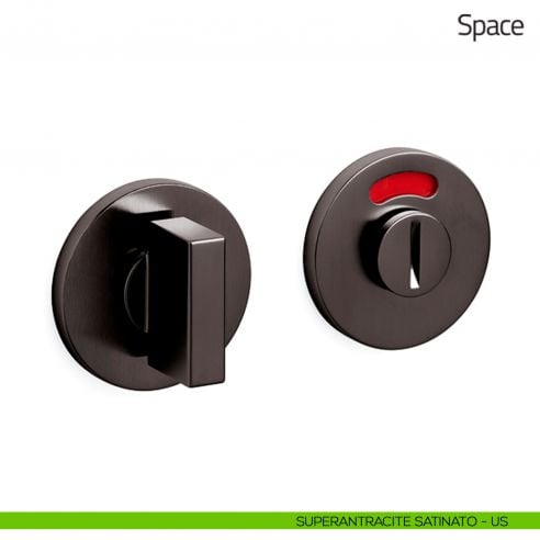 Nottolino per porta Space Olivari libero/occupato basso superantracite satinato