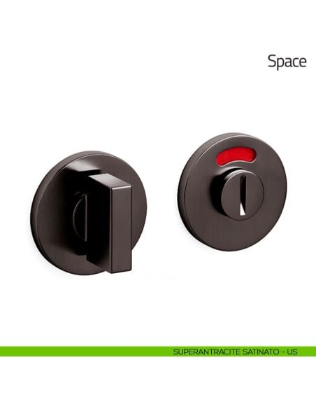 Nottolino per porta Space Olivari libero/occupato basso superantracite satinato