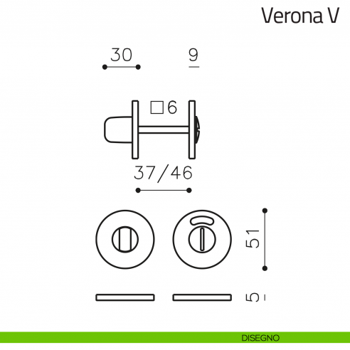 Nottolino per porta Verona V Olivari basso libero/occupato disegno